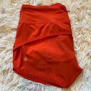 Lululemon Orange Speed Up Short